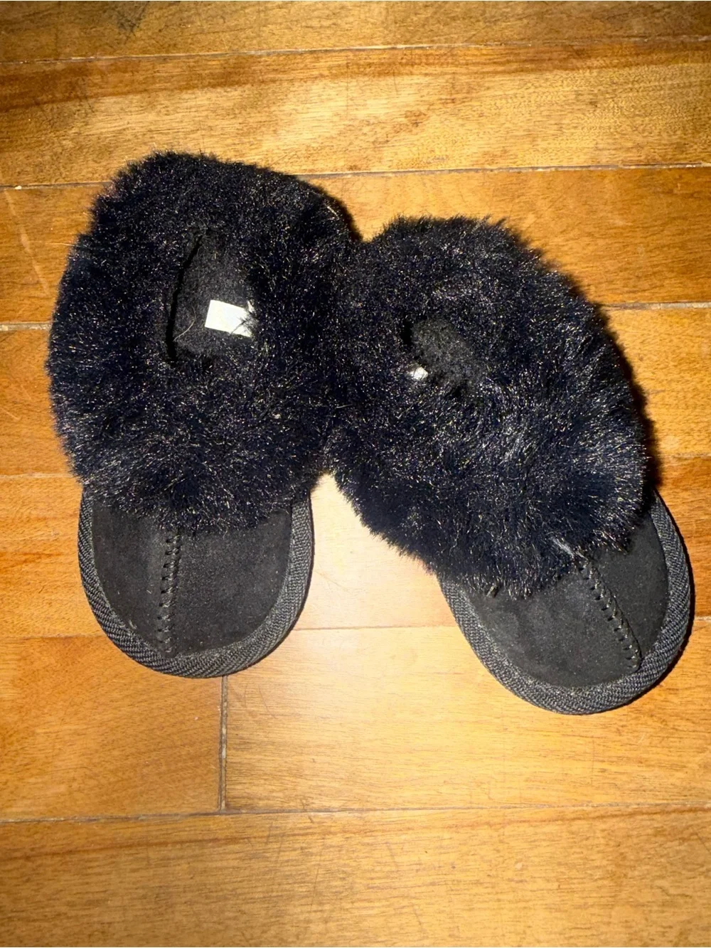 Target Black Fuzzy Kids Slip-On Slippers